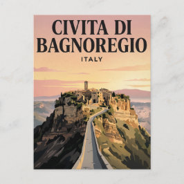 Tarjeta postal de viaje vintage | Civita di Bagnor