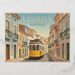 Tarjeta postal de viaje vintage de Lisboa Portugal