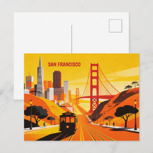 Tarjeta postal de viaje vintage de San Francisco P