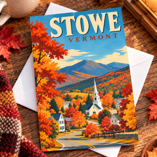Tarjeta postal de viaje vintage de Stowe Vermont O