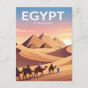 Tarjeta postal de viaje vintage Egipto