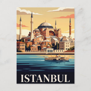 Tarjeta postal de viaje vintage Estambul