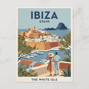 Tarjeta postal de viaje vintage Ibiza España