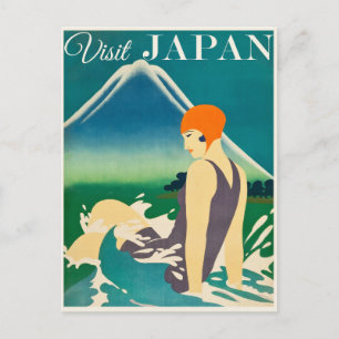 Tarjeta postal de viaje vintage Japón