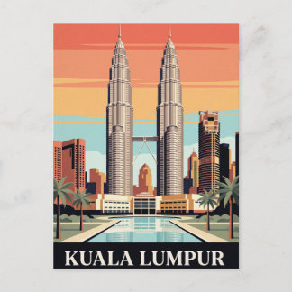 Tarjeta postal de viaje vintage | Kuala Lumpur