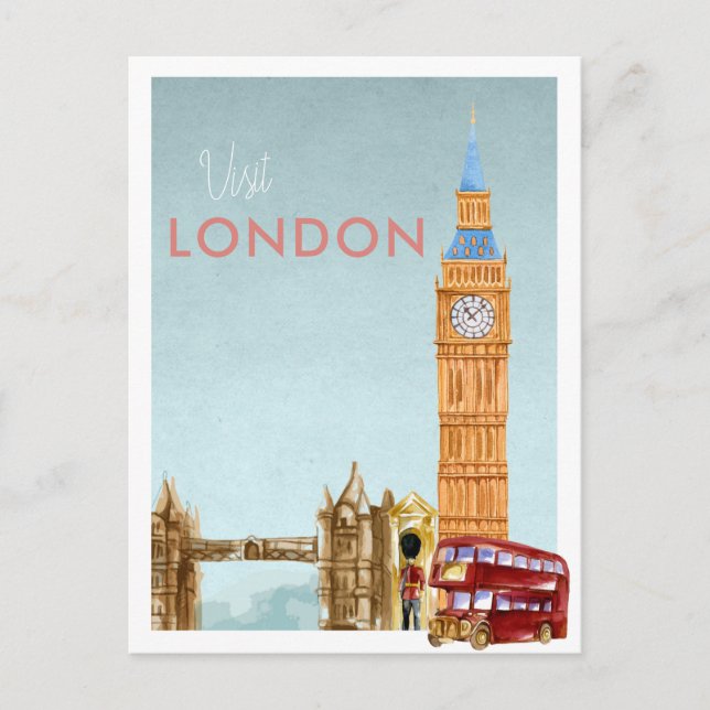 Tarjeta postal de viaje vintage | Londres (Anverso)