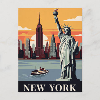 Tarjeta postal de viaje vintage | Nueva York