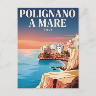 Tarjeta postal de viaje vintage Polignano a Mare