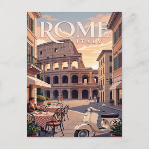 Tarjeta postal de viaje vintage   Roma Italia