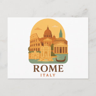 Tarjeta postal de viaje vintage Roma Italia - Coli