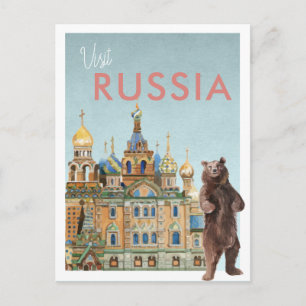 Tarjeta postal de viaje vintage   Rusia