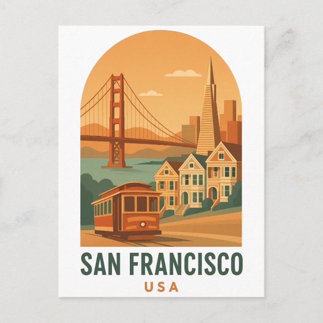 Tarjeta Postal de Viaje Vintage San Francisco | Do (Anverso)