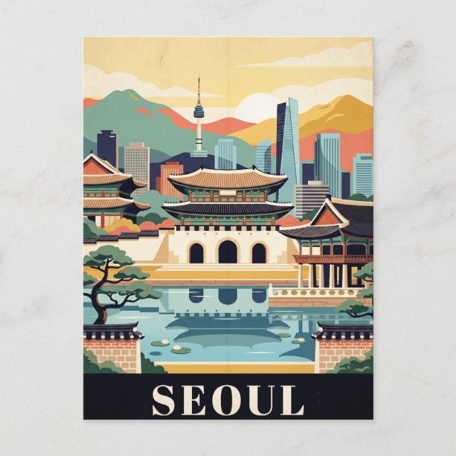 Tarjeta Postal de Viaje Vintage | Seúl (Anverso)