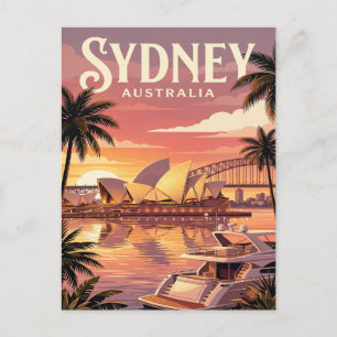Tarjeta postal de viaje vintage Sydney Australia