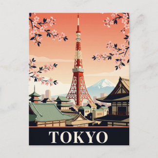 Tarjeta postal de viaje vintage | Tokio