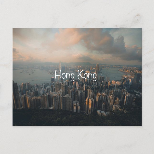 Tarjeta postal de viajes de Hong Kong (Anverso)
