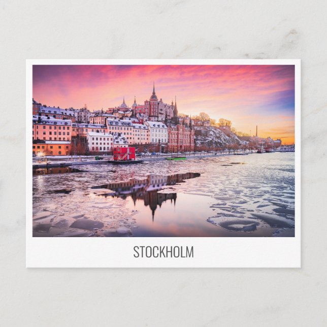 Tarjeta postal de viajes de Suecia y Estocolmo (Anverso)