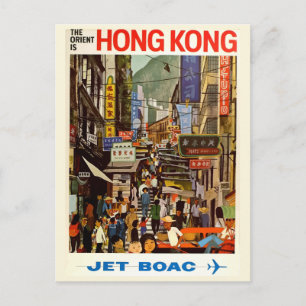 Tarjeta postal de viajes retro vintage Hong Kong A