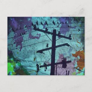 Tarjeta postal de vida de pájaro urbano