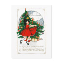 TARJETA POSTAL DE VINTAGE MERRY NAVIDAD
