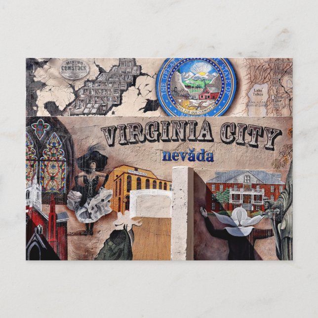 Tarjeta postal de Virginia City, Nevada (Anverso)