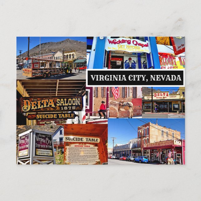TARJETA POSTAL DE VIRGINIA CITY, NEVADA (Anverso)