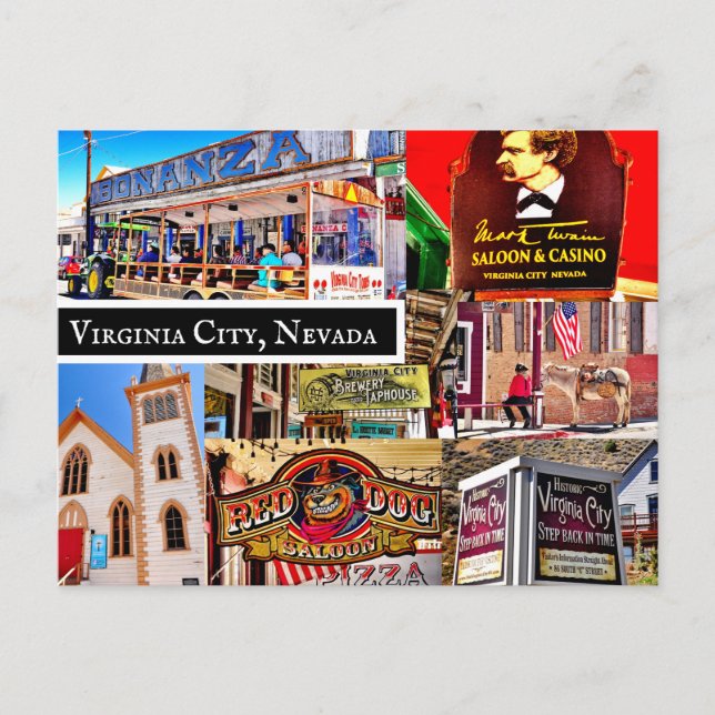 TARJETA POSTAL DE VIRGINIA CITY, NEVADA (Anverso)