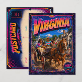 Tarjeta postal de Virginia de los 80 retro