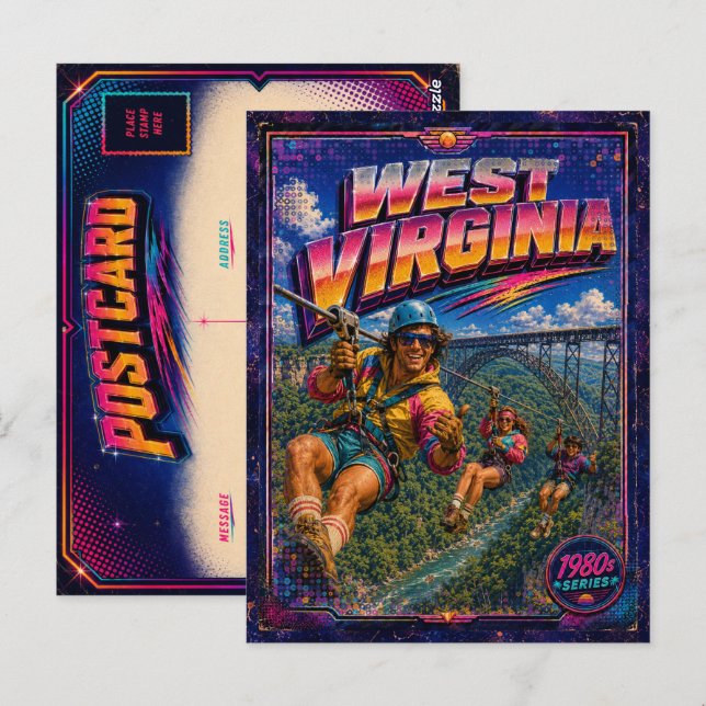 Tarjeta postal de Virginia Occidental de los 80 Re (Anverso / Reverso)