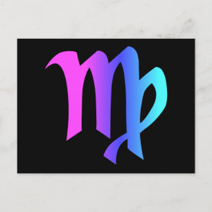 Tarjeta postal de Virgo Zodiac Rótulo