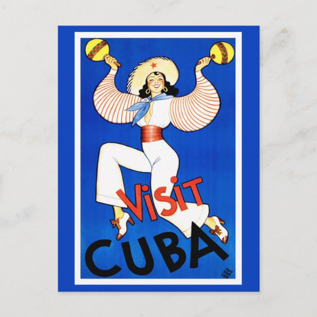 Tarjeta postal de "Visita a Cuba" de Poster de Via (Anverso)