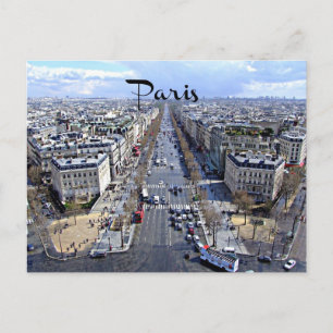 Tarjeta postal de vista aérea de París, Francia