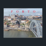 Tarjeta postal de vista panorámica de Oporto<br><div class="desc">Una hermosa vista panorámica de la ciudad de Oporto en Portugal impresa en una tarjeta postal.</div>