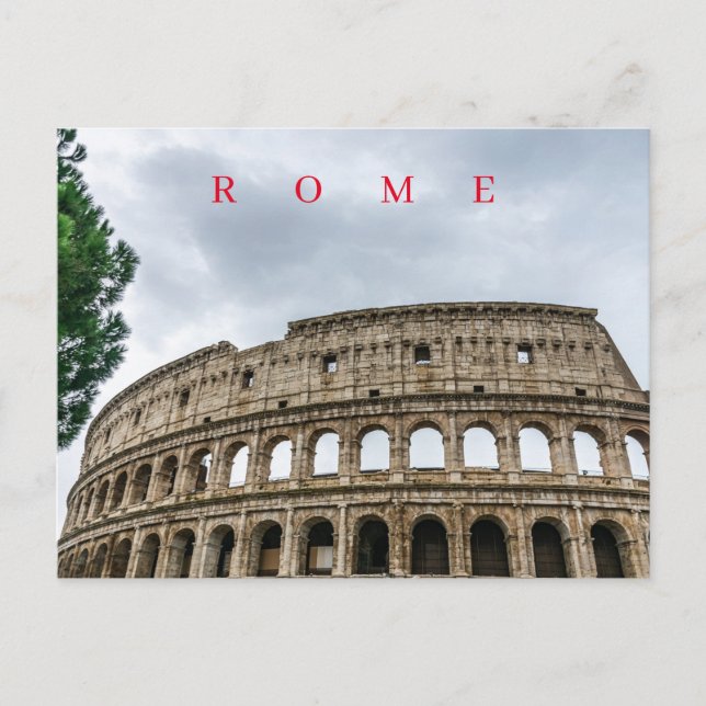 Tarjeta postal de vista parcial del Coliseo de Rom (Anverso)