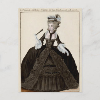 Tarjeta postal de viuda del siglo XVIII con duelo