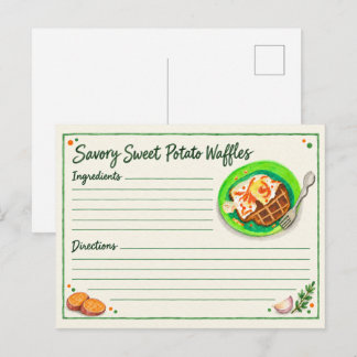 Tarjeta Postal de Waffle de Batata Salado Dulce