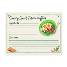 Tarjeta Postal de Waffle de Batata Salado Dulce