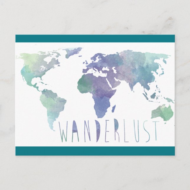 Tarjeta postal de Wanderlust Watercolor (Anverso)
