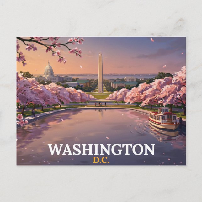 Tarjeta postal de Washington DC | Recuerdo de flor (Anverso)