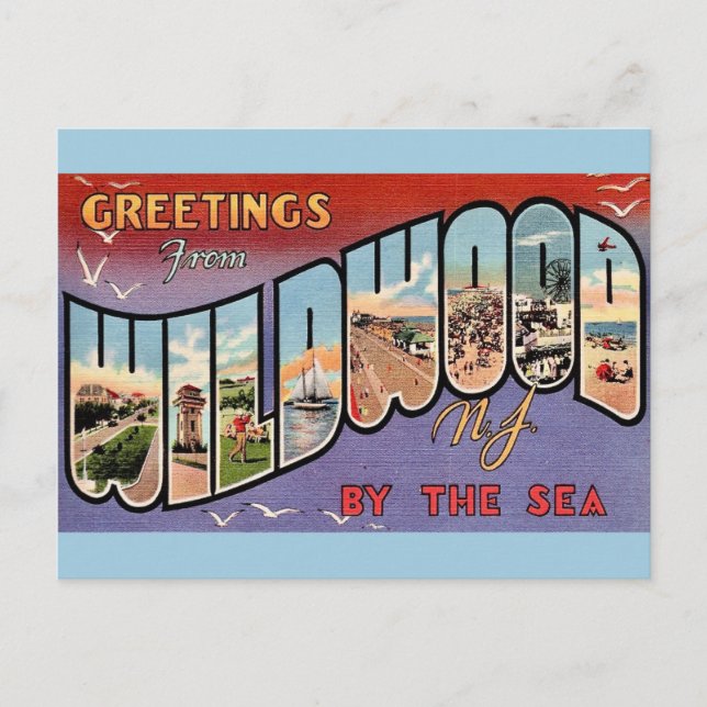 Tarjeta postal de Wildwood By the Sea (Anverso)