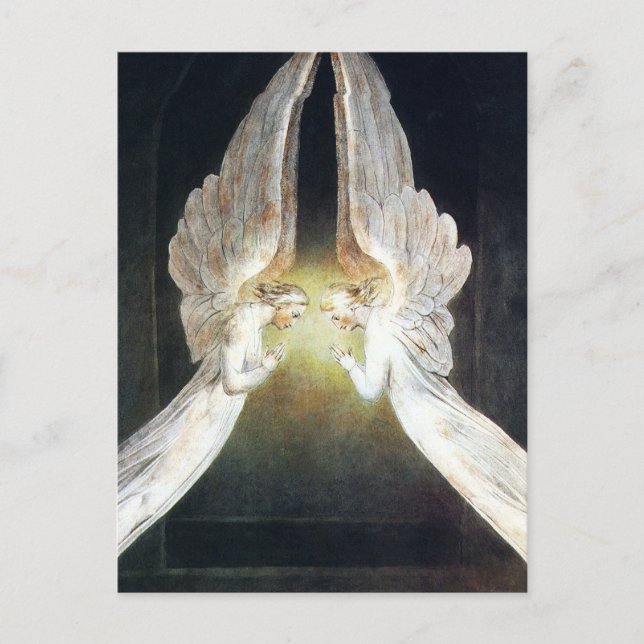 Tarjeta postal de William Blake Angels (Anverso)