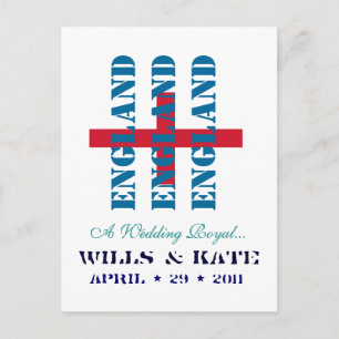 Tarjeta postal de Wills and Kate Royal Boda ENGLAN