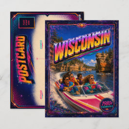 Tarjeta postal de Wisconsin de los 80 retro