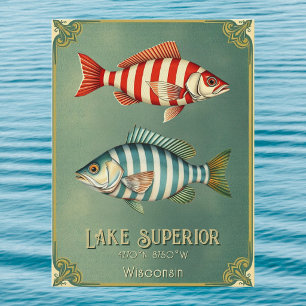Tarjeta postal de Wisconsin Michigan del lago Supe
