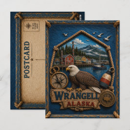 Tarjeta postal de Wrangell Alaska Viaje Vintage
