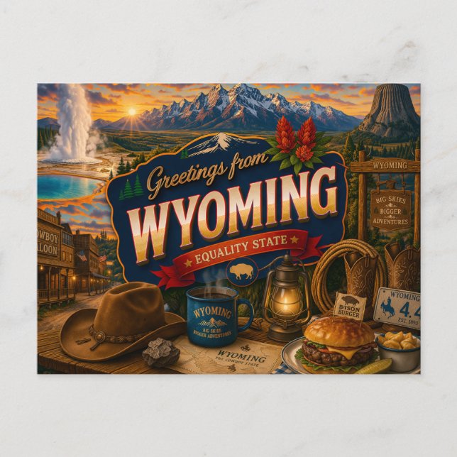 Tarjeta postal de Wyoming (Anverso)
