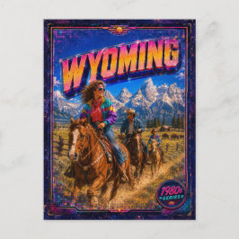 Tarjeta postal de Wyoming de los 80 retro