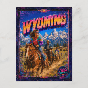 Tarjeta postal de Wyoming de los 80 retro