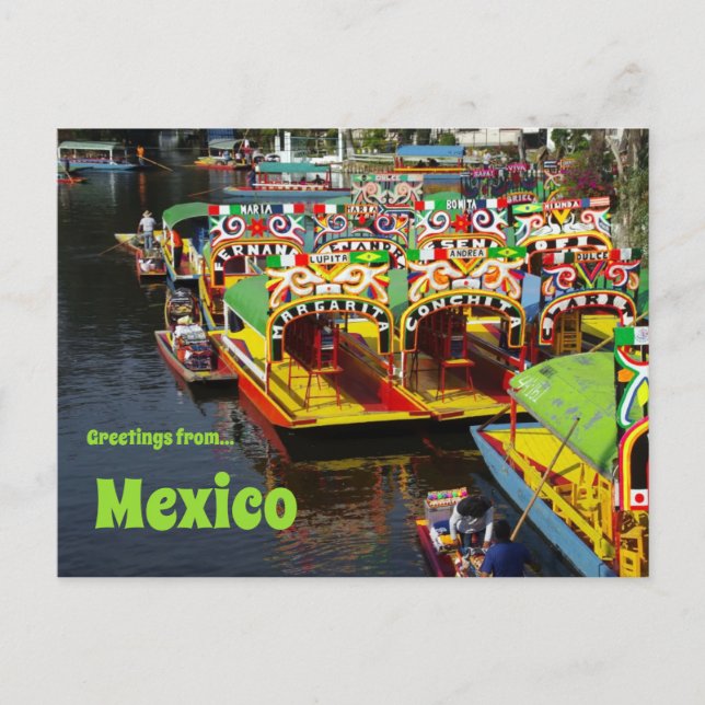 Tarjeta postal de Xochimilco México (Anverso)