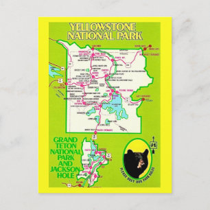 Tarjeta postal de Yellowstone - Grand Teton